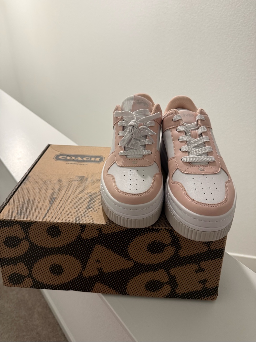 Coach Women's Pink & White Platform Sneakers Size 10 NEW - Picture 15 of 15